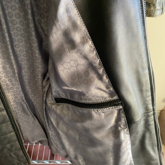 DINO Black Leather Bomber Jacket - Picture 7 of 9